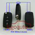 New Type Remote key 3 button HU66 434Mhz 5K0837202 AD for VW key
